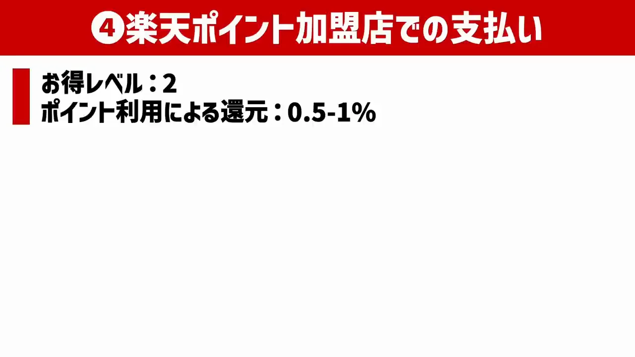 お得レベル2：楽天ポイント加盟店での支払い
