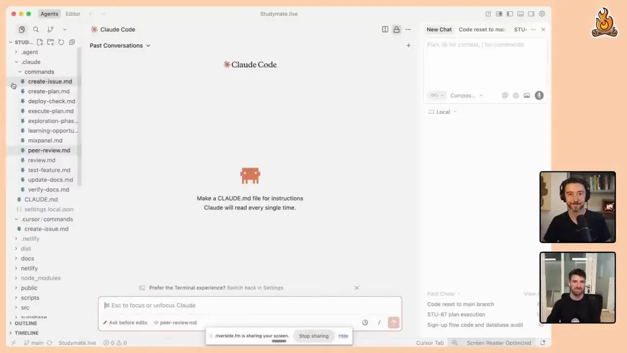 The slash-command workflow