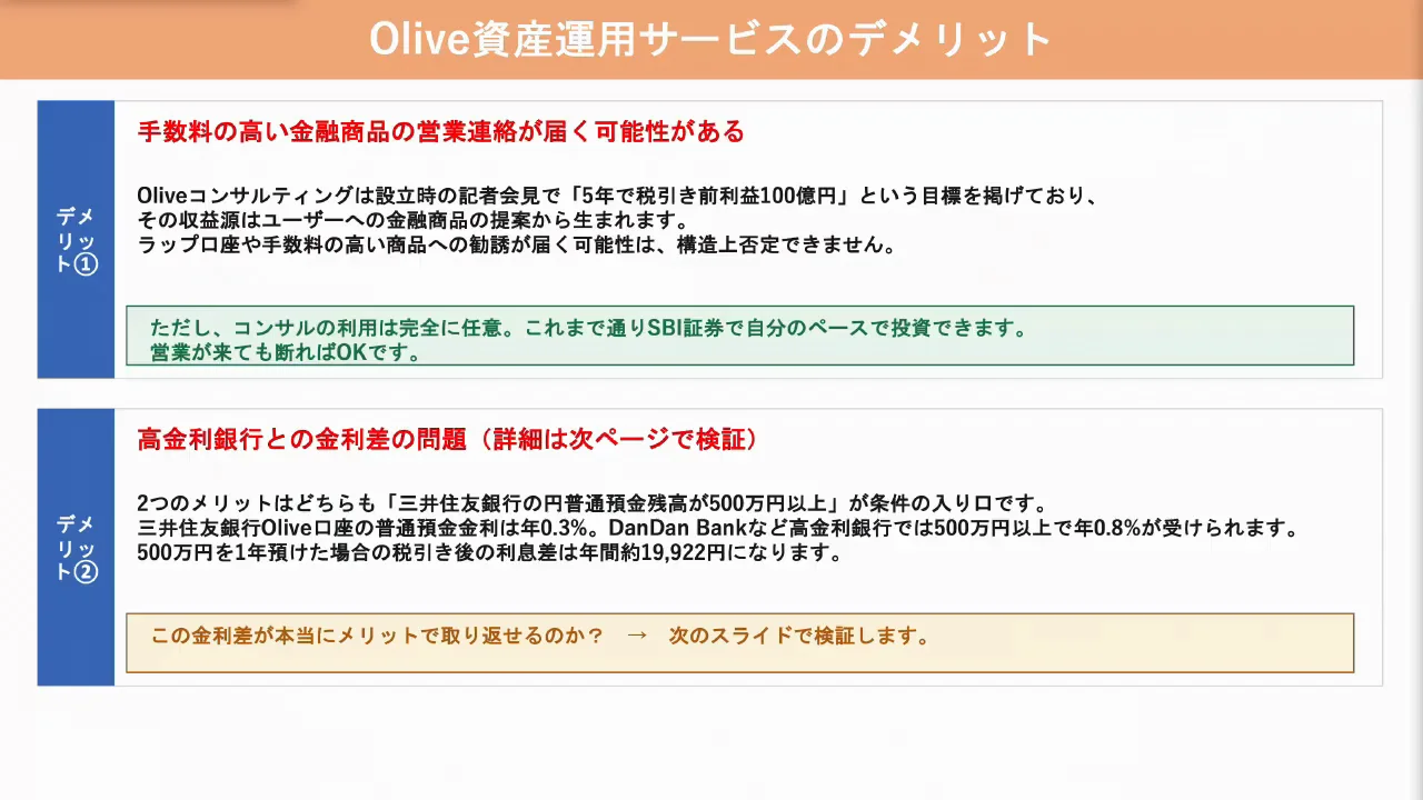 デメリット1：手数料の高い商品の営業が来る可能性