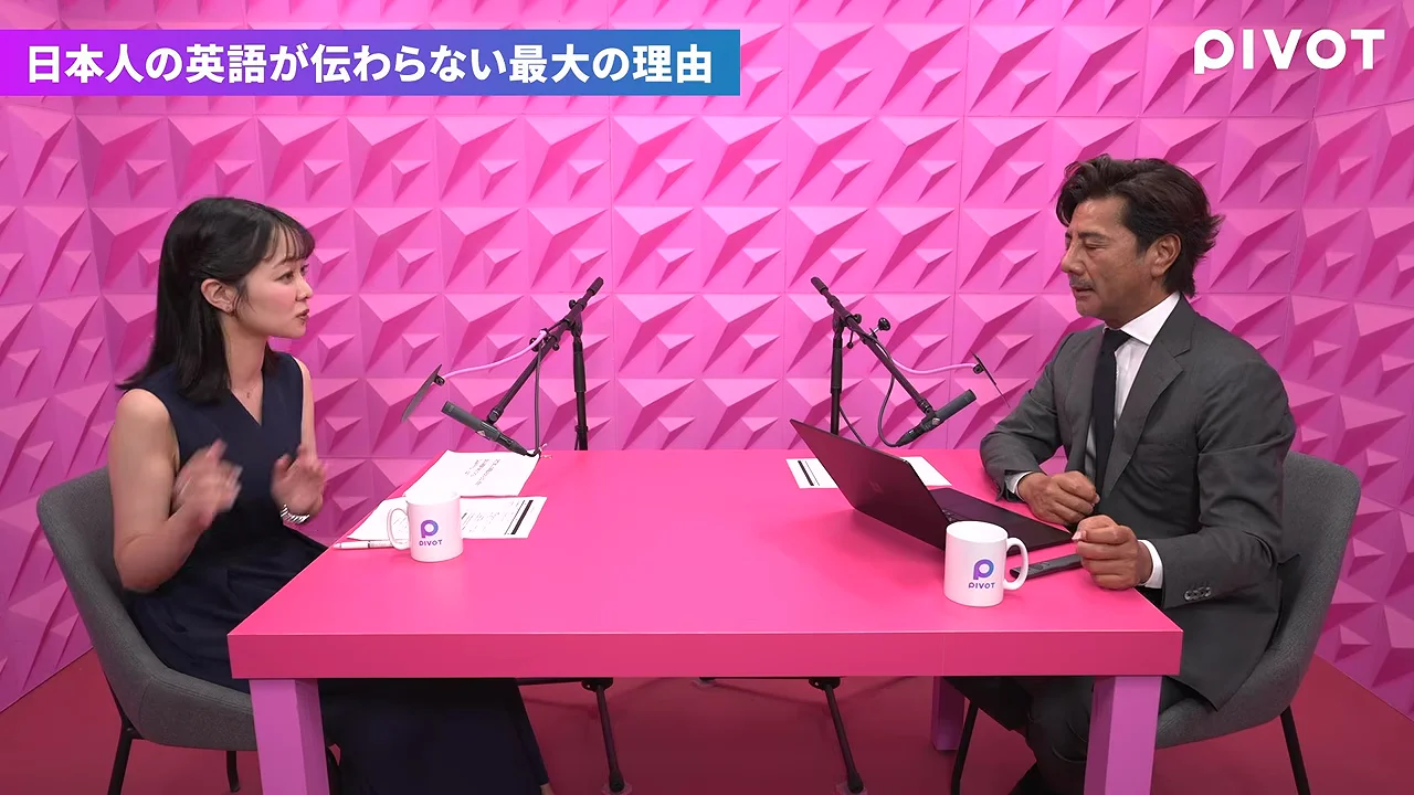 「He talks English but never speaks English」