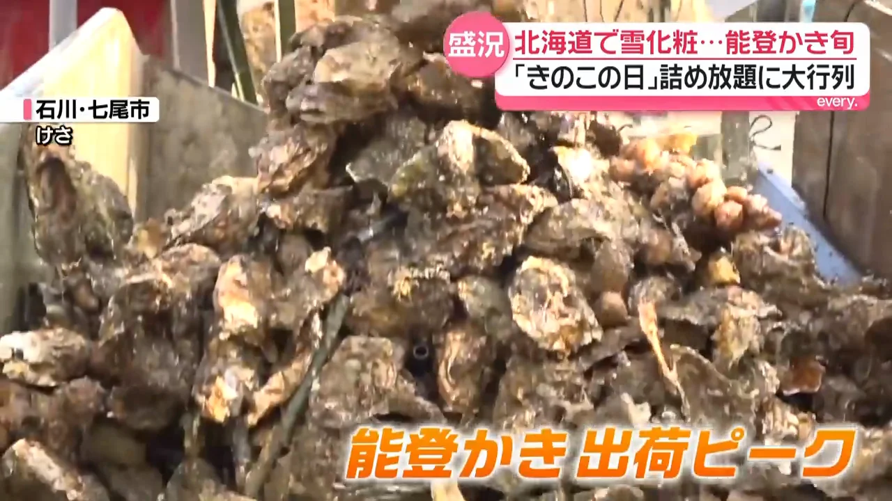 能登かきの出荷がピークに