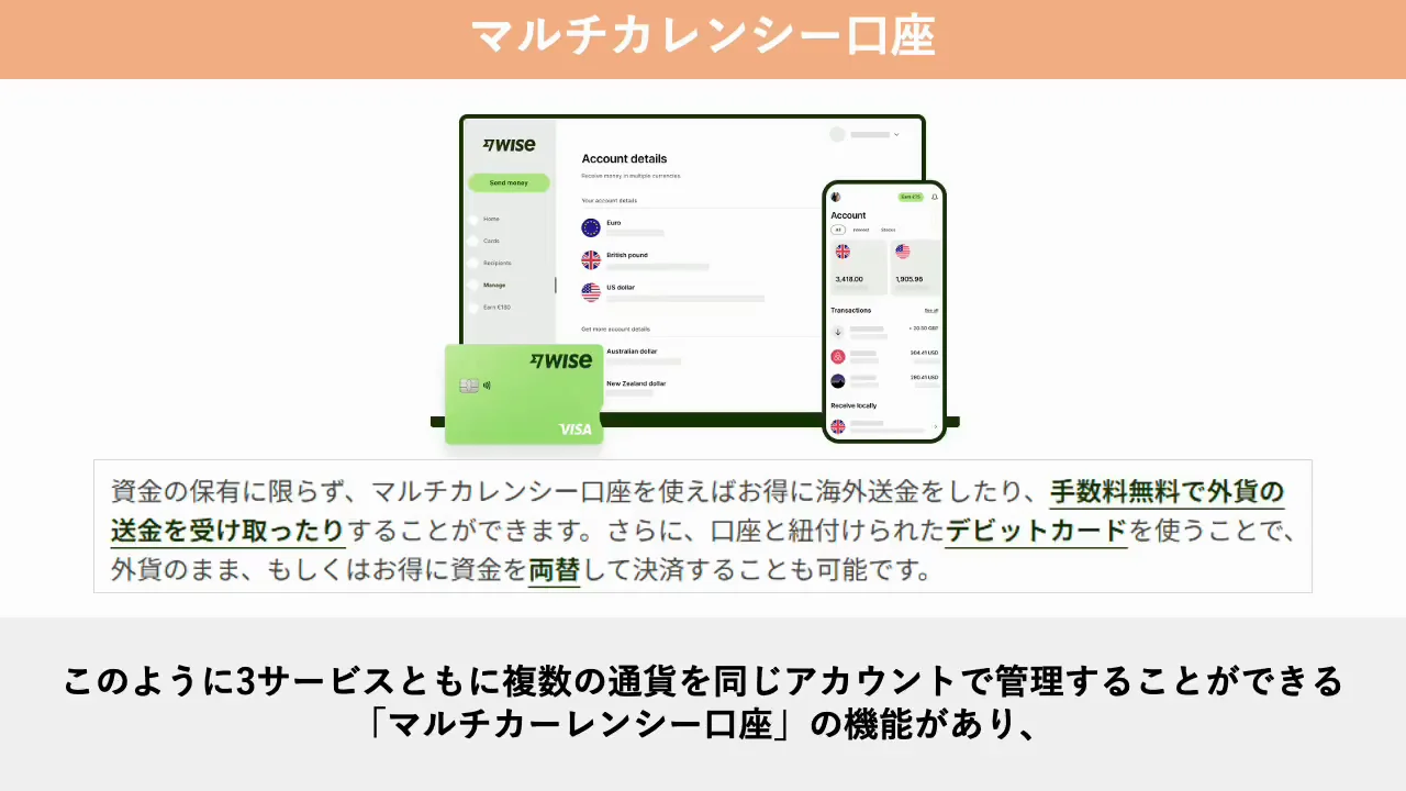 マルチカレンシー口座とセキュリティ機能