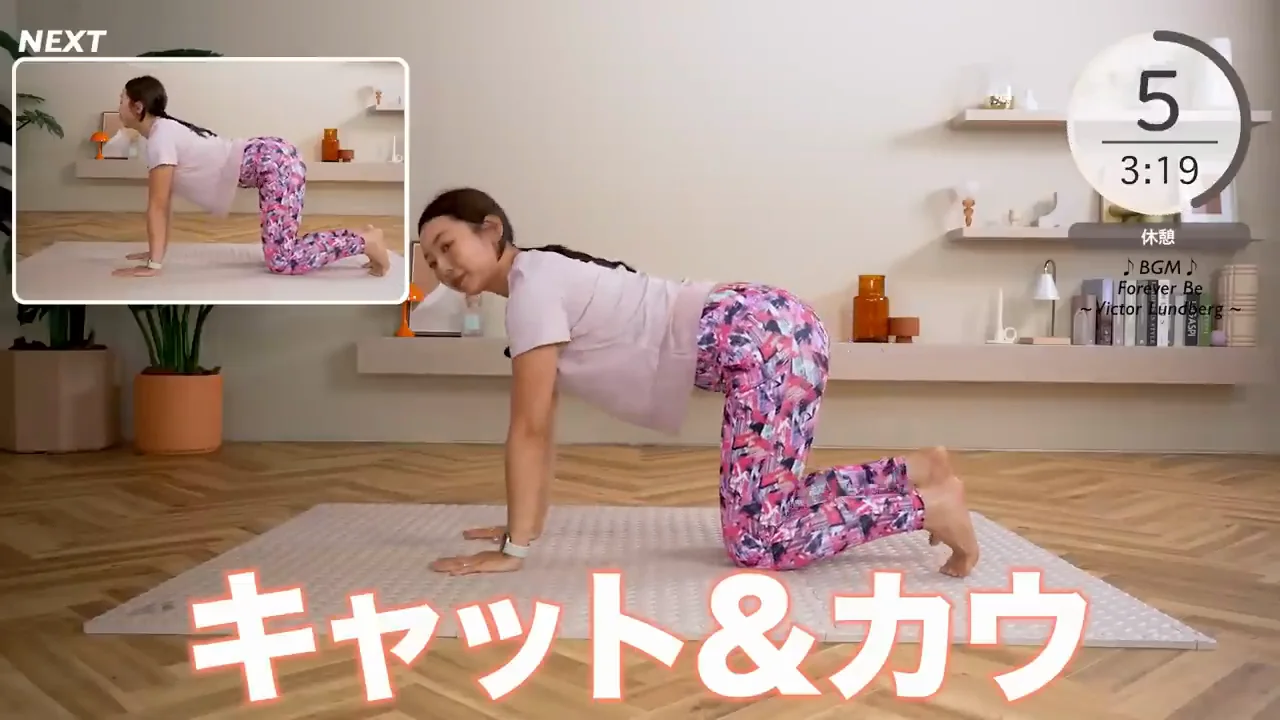 四つん這いで背骨を一つずつ動かす