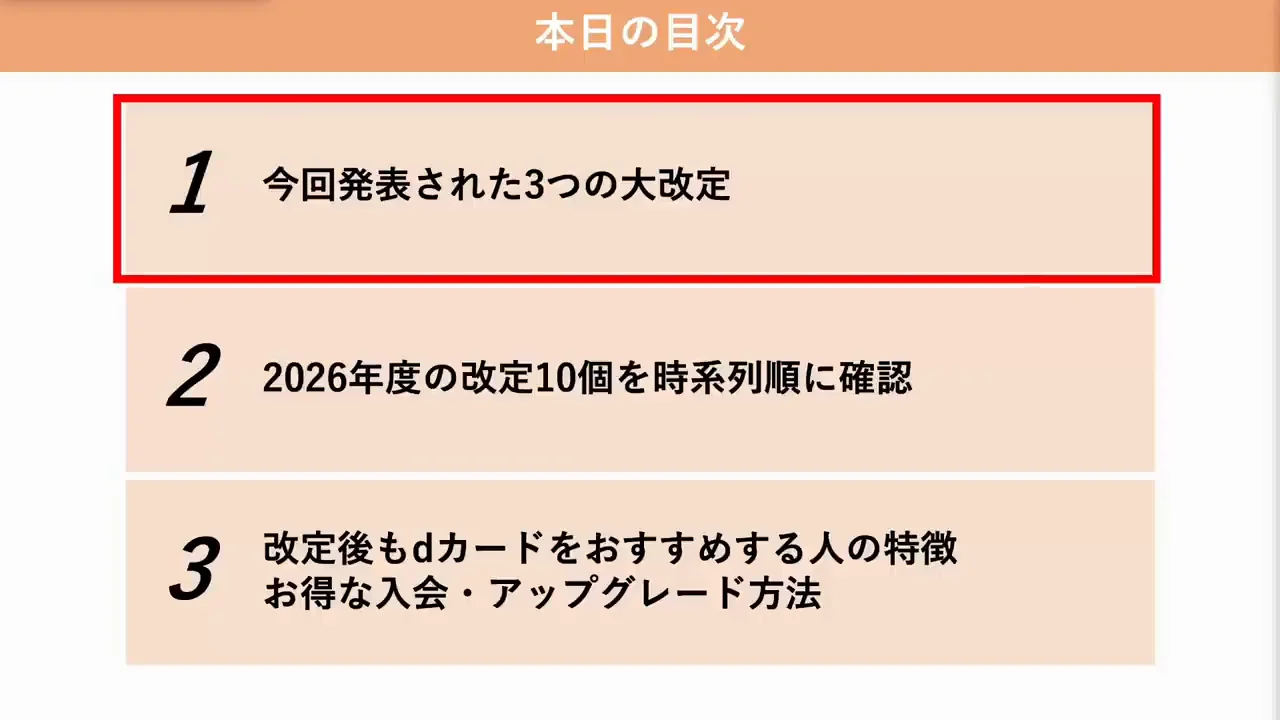 改定1：一般カードの年会費有料化と基本還元率の半減