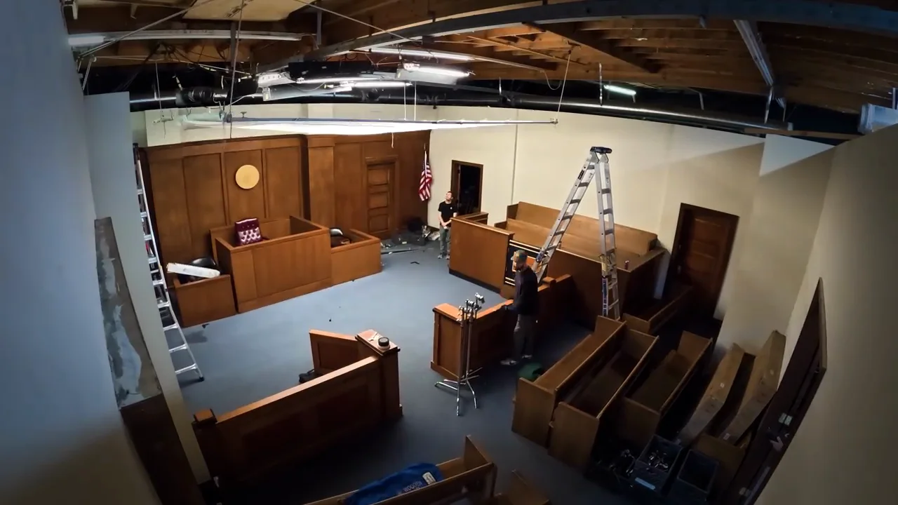 The setup: a "live-action courtroom video game"