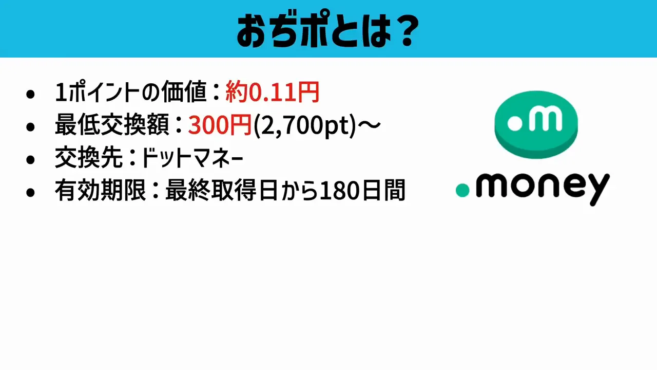 ポイントの価値と基本条件