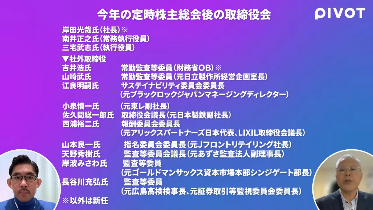 入れ替わった取締役会