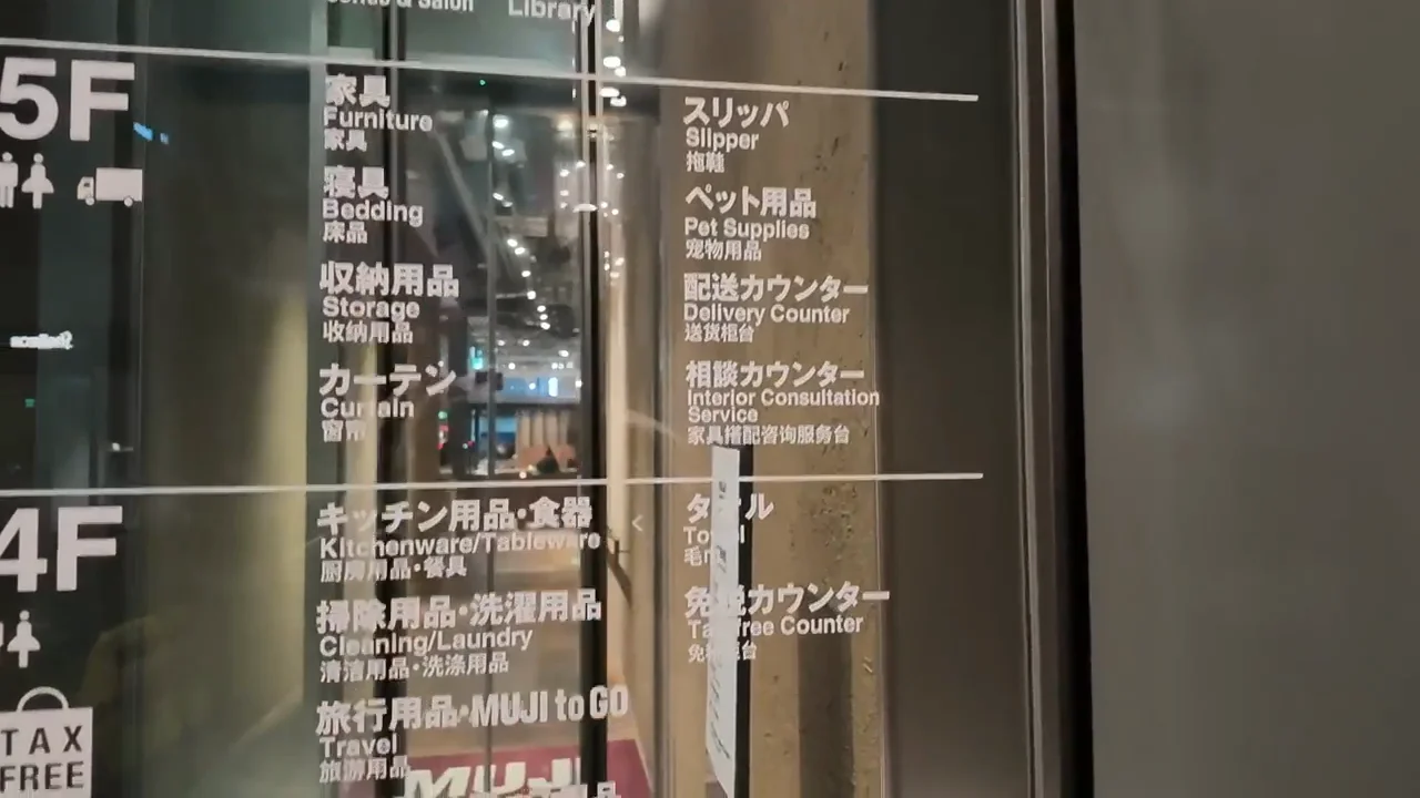 地下から6階まで続く無印良品の大型店