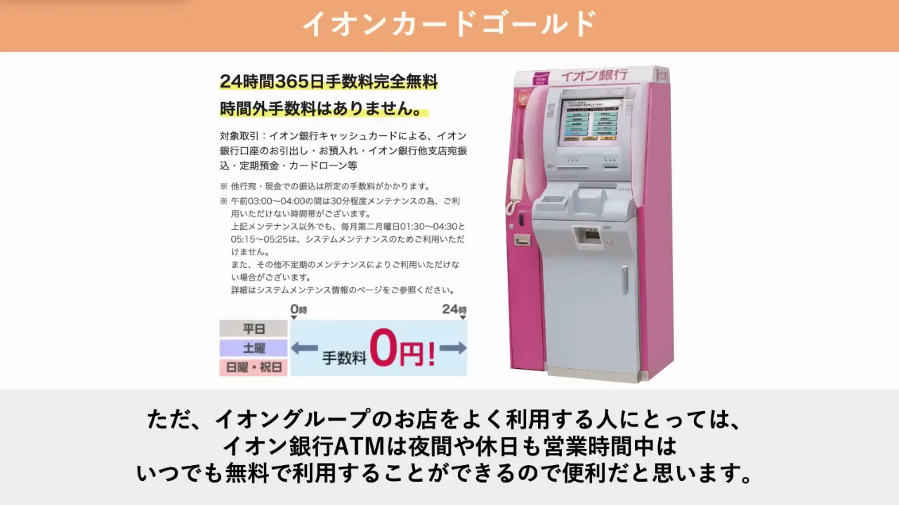 注意点：引き落とし口座はイオン銀行のみ