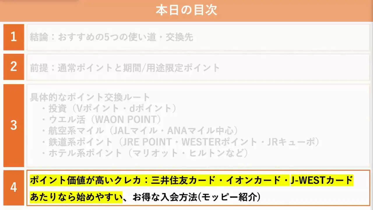 交換ルートの入り口として勧めるカード①：三井住友カード