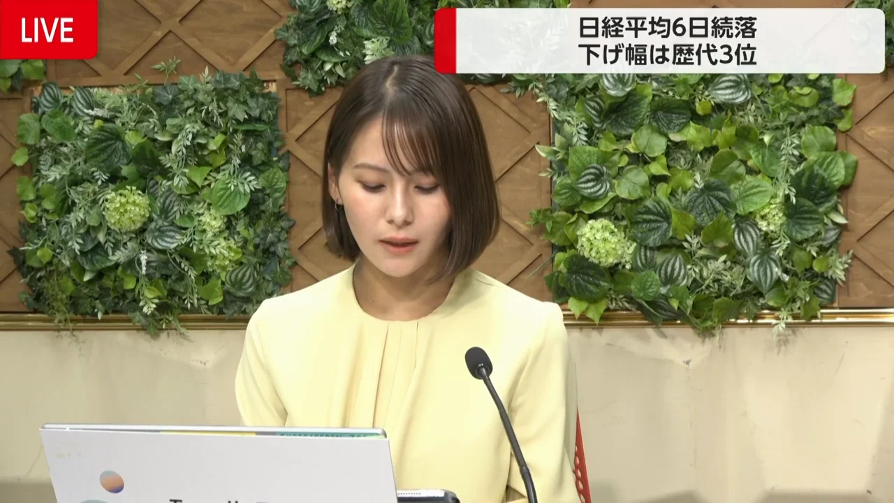 過去3番目の下げ幅、大半は半導体3銘柄