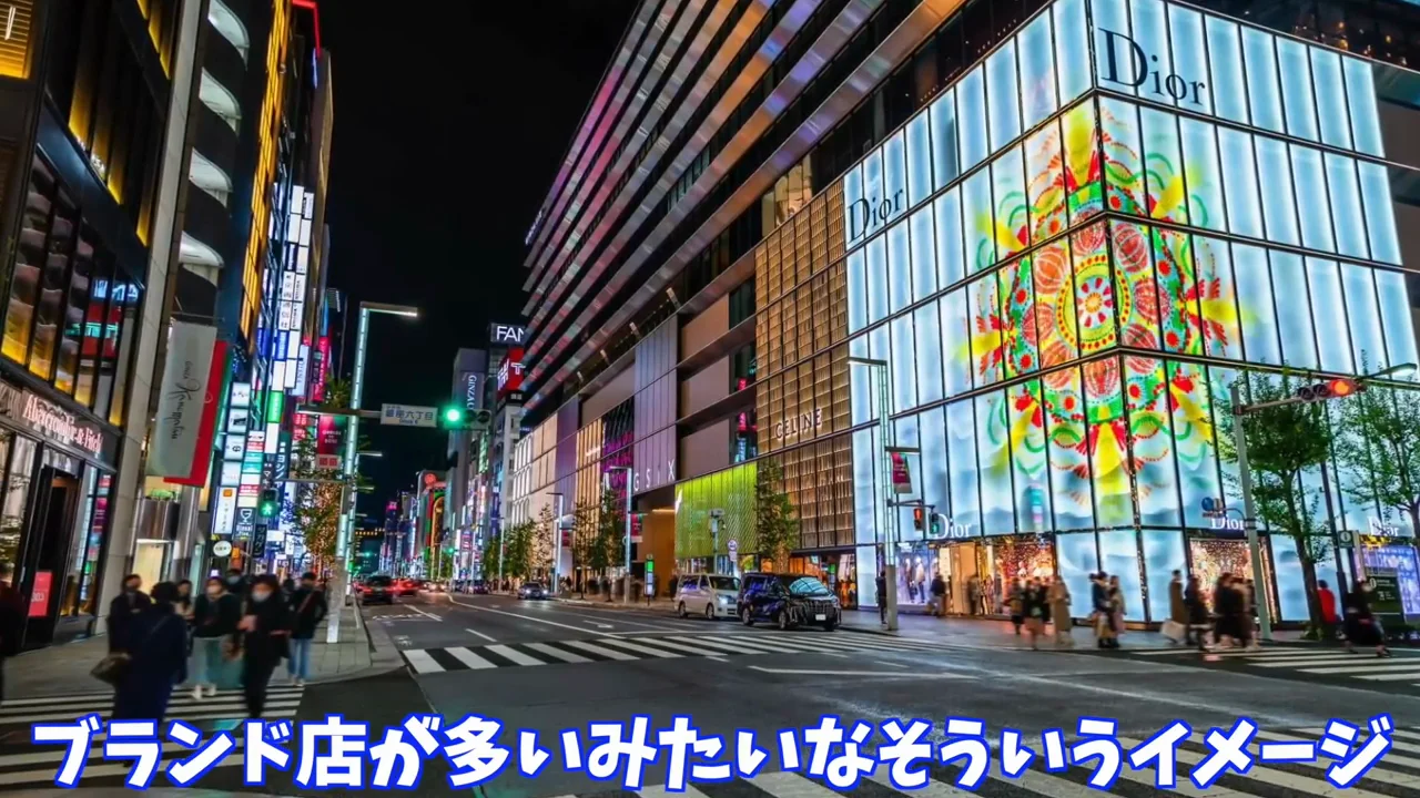 銀座の街と通行人への「寿司見せ」