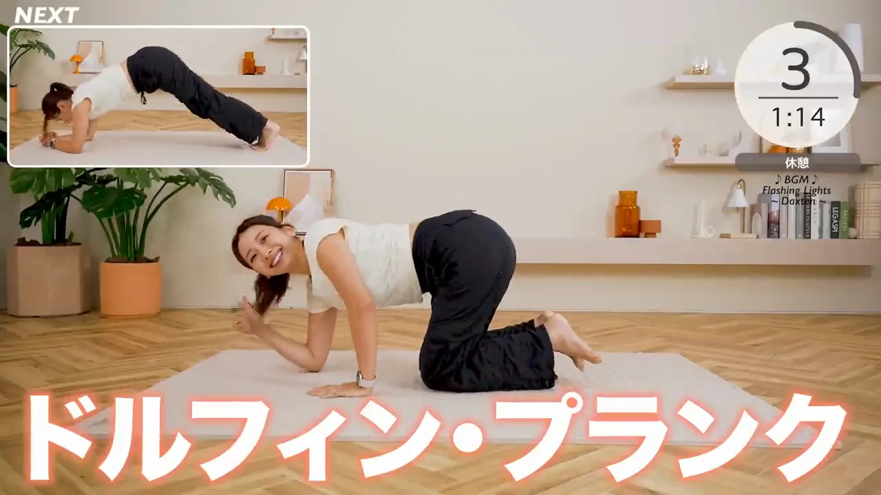 ドルフィンプランク:勢いではなくお腹で動かす