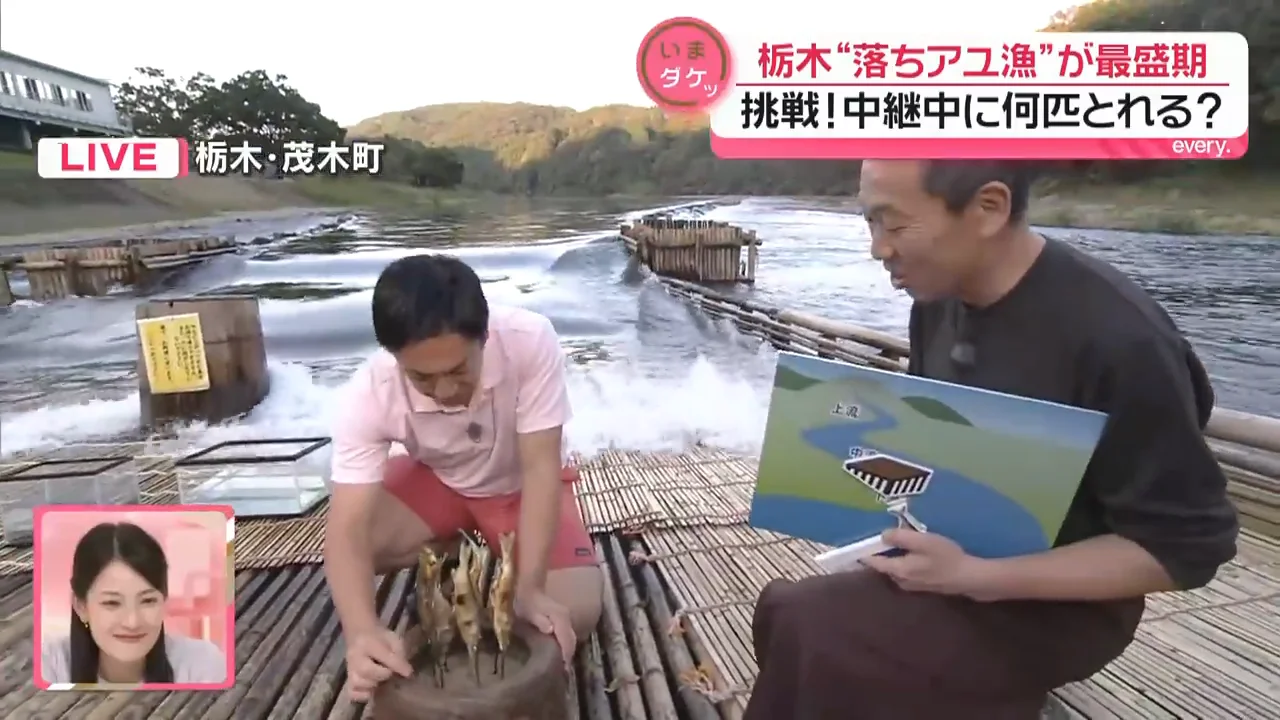 子持ちアユの塩焼き