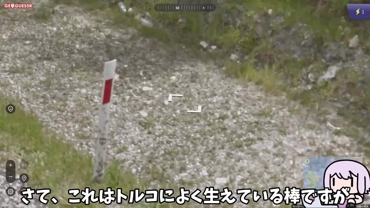 道路脇の「棒」と太陽の方角