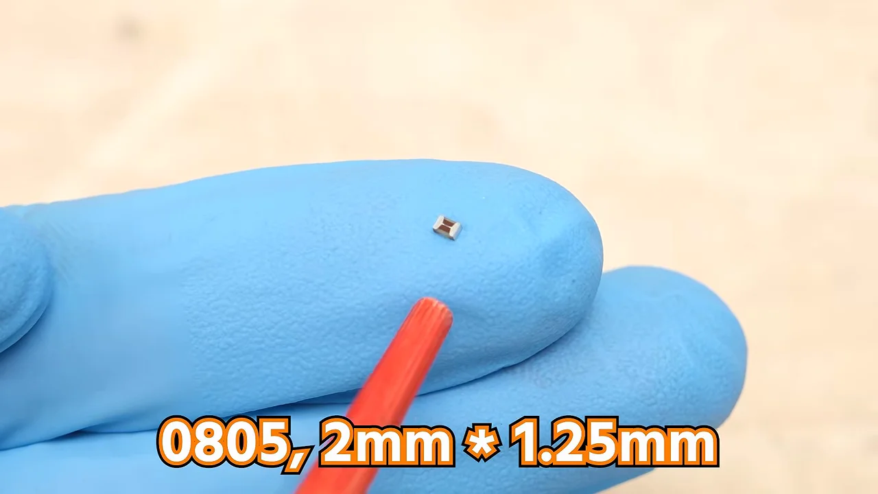 A Sesame-Seed-Sized Part With a Thin Conductor
