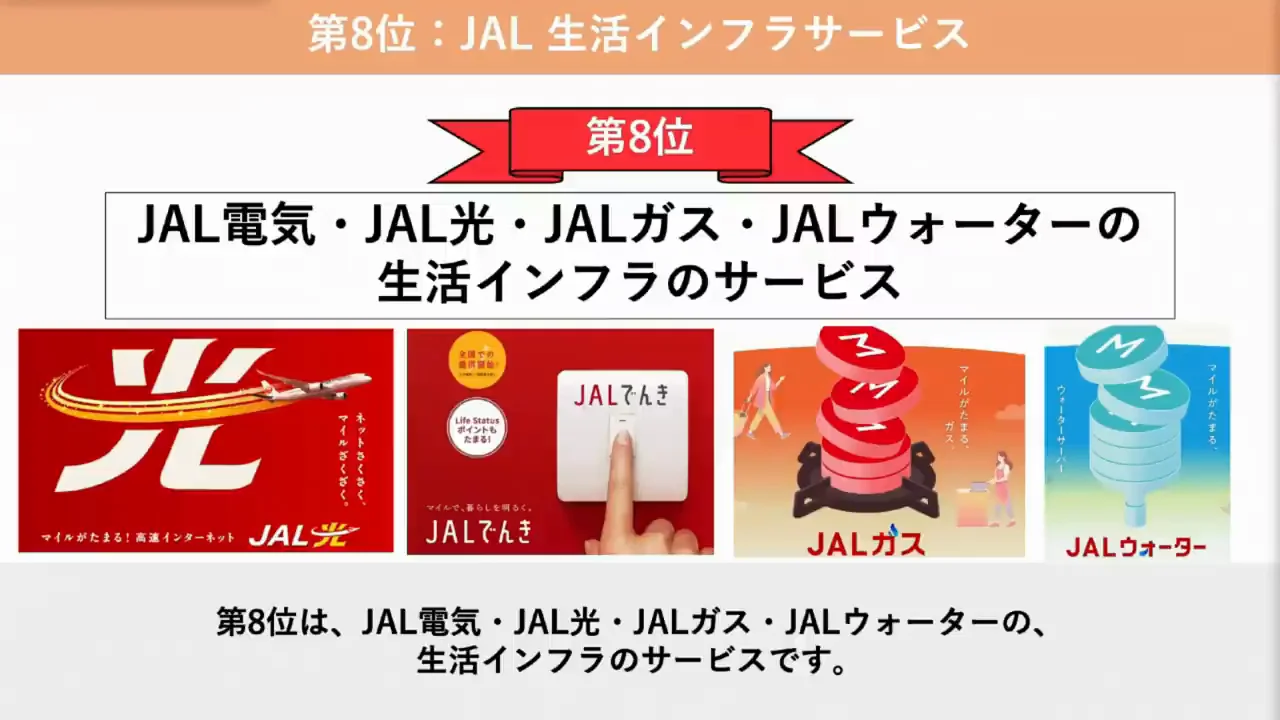 第8位:JALでんき・JAL光・JALガス・JALウォーター