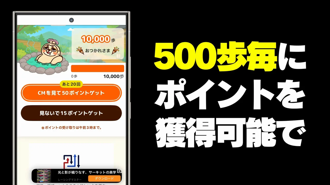 歩数ポイント:回収のスムーズさを評価