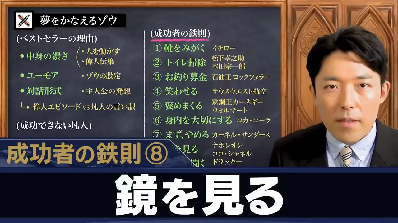 ⑧鏡を見る