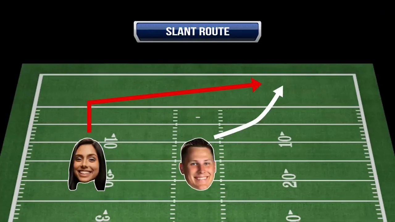 Three Routes Near the End Zone