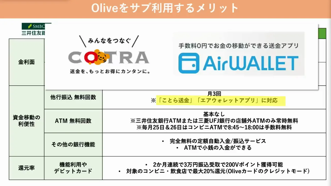 2枚持ちでも受けられるメリット③：資金移動の便利さ