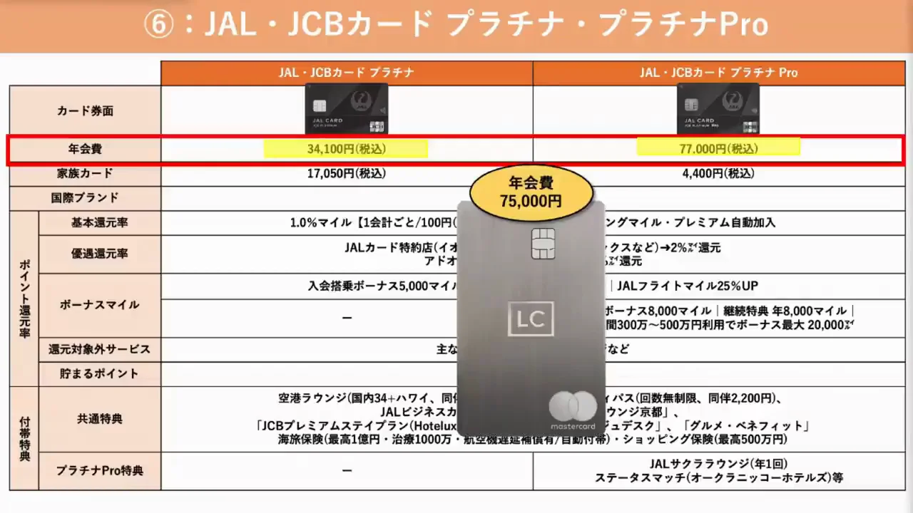 JAL JCBカード プラチナ/プラチナPro：JALマイルと上級ステータスを目指すなら