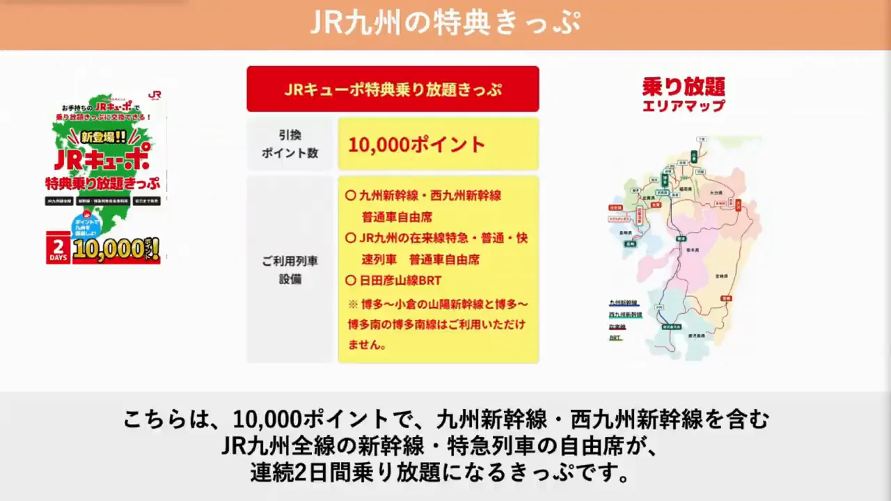 JRキューポ特典乗り放題きっぷ