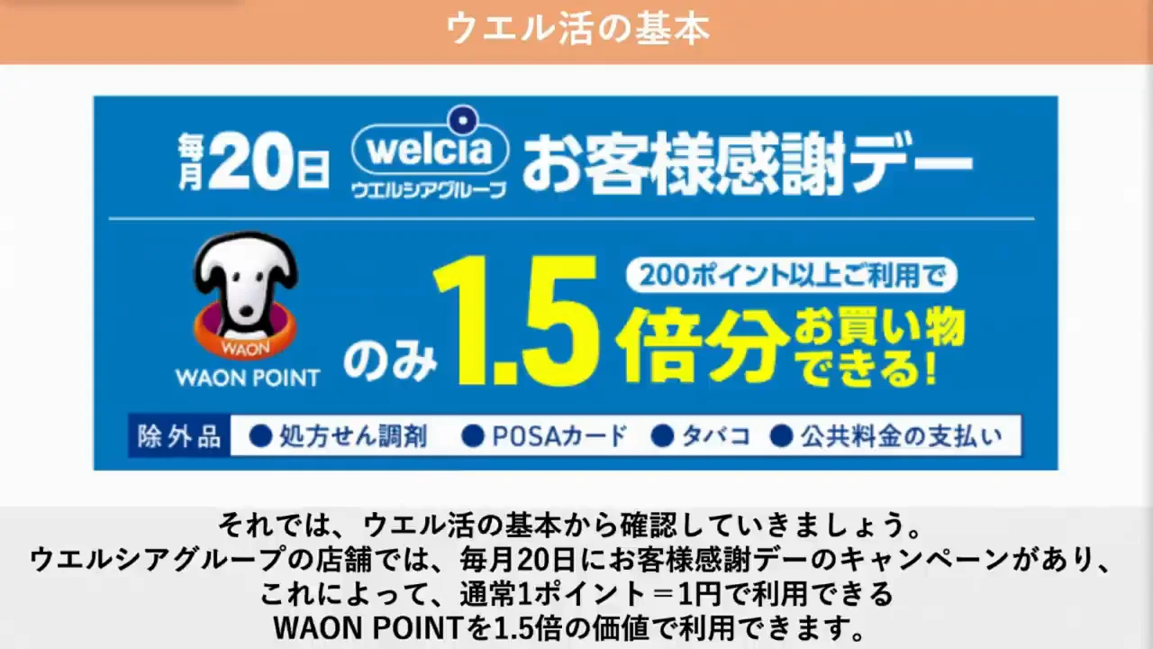 ウエル活の基本：1.5倍になる仕組みと対象店舗