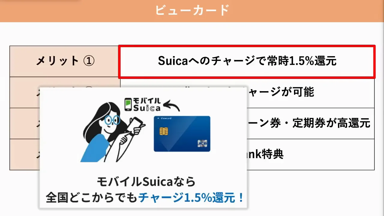 ビューカード共通の特典