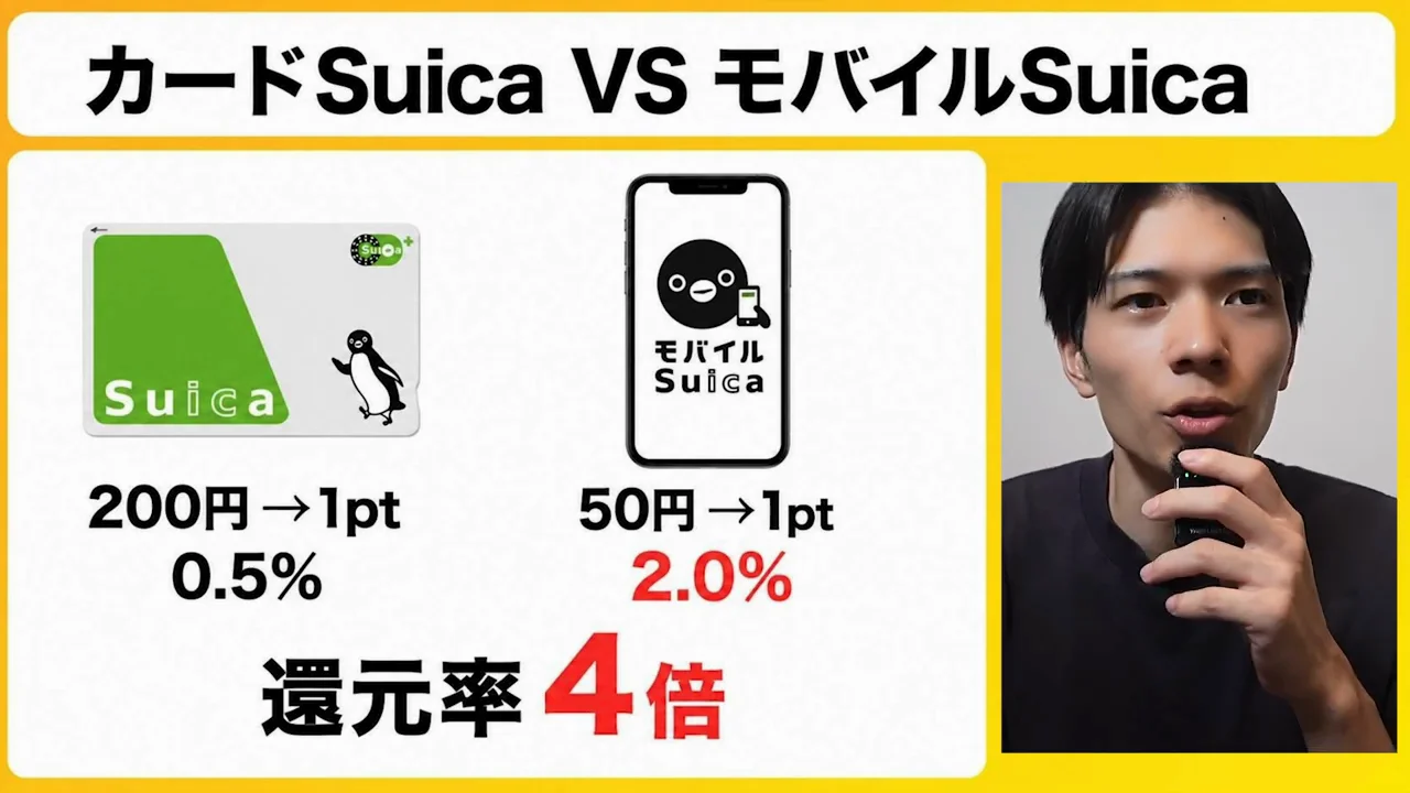 カードタイプとモバイルSuicaの差