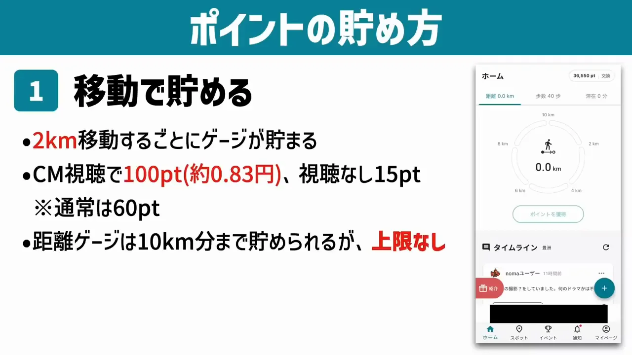 貯め方1：移動距離