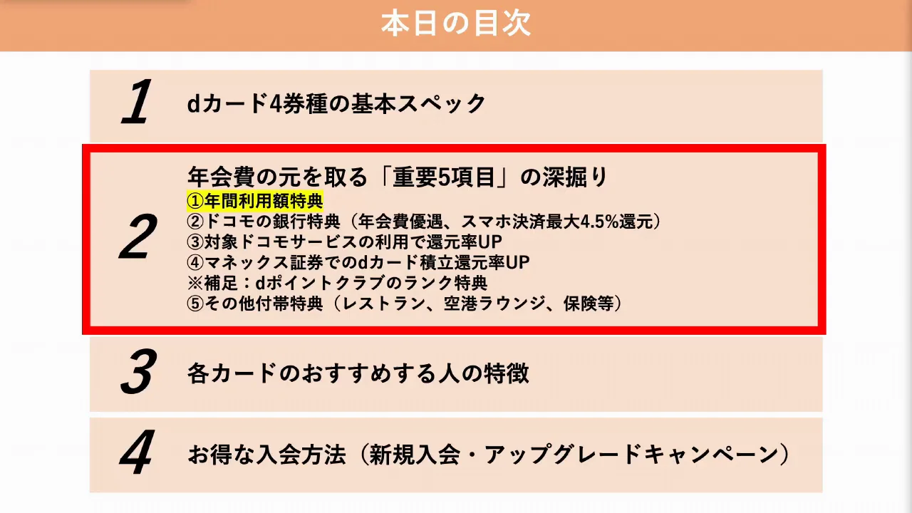 重要特典1：年間ご利用額特典とクーポンの改悪