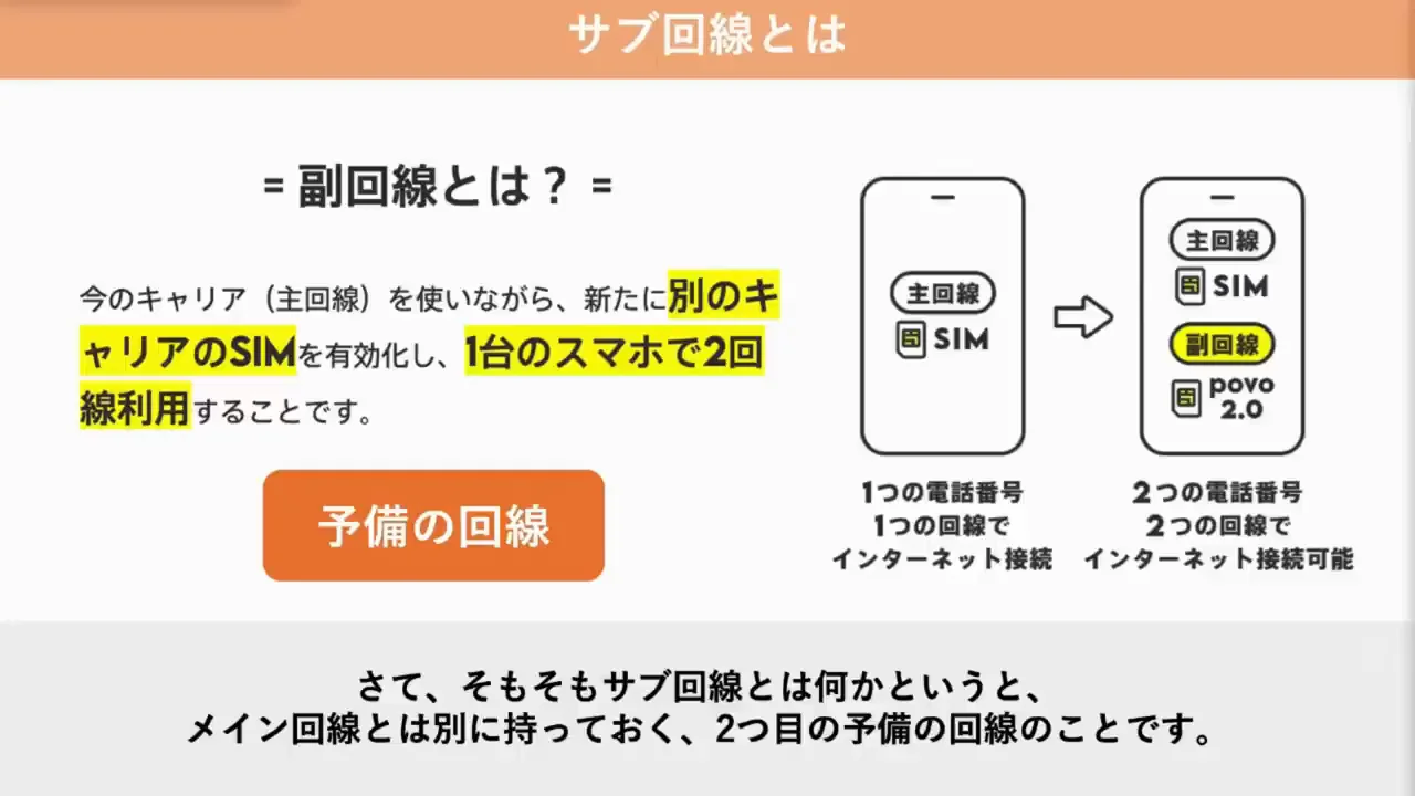 サブ回線を持つ理由