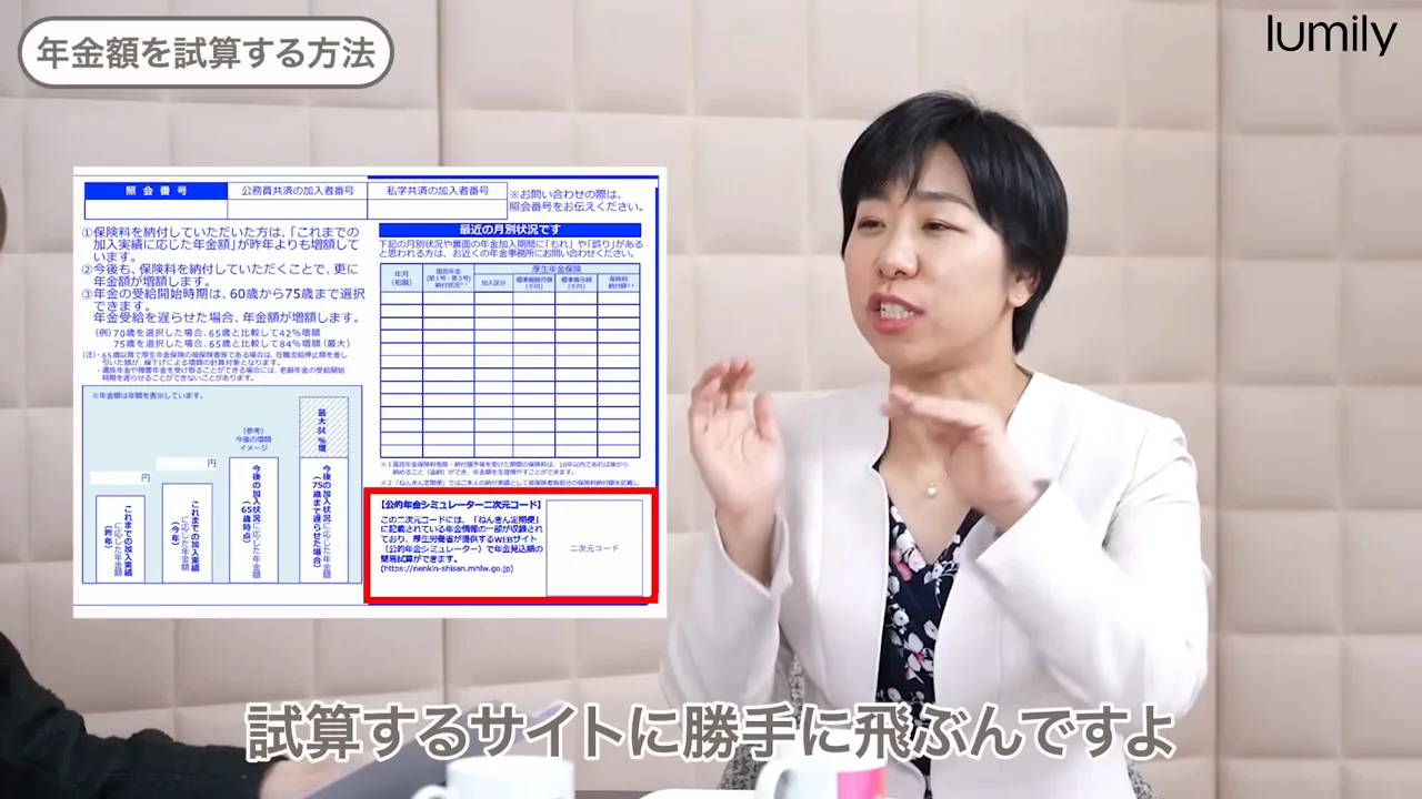 公的年金シミュレーターの実演