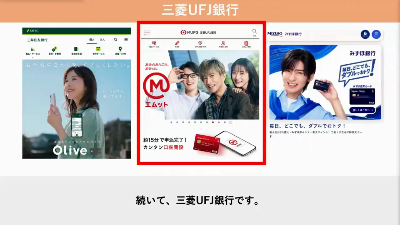 メガバンク②:三菱UFJ銀行