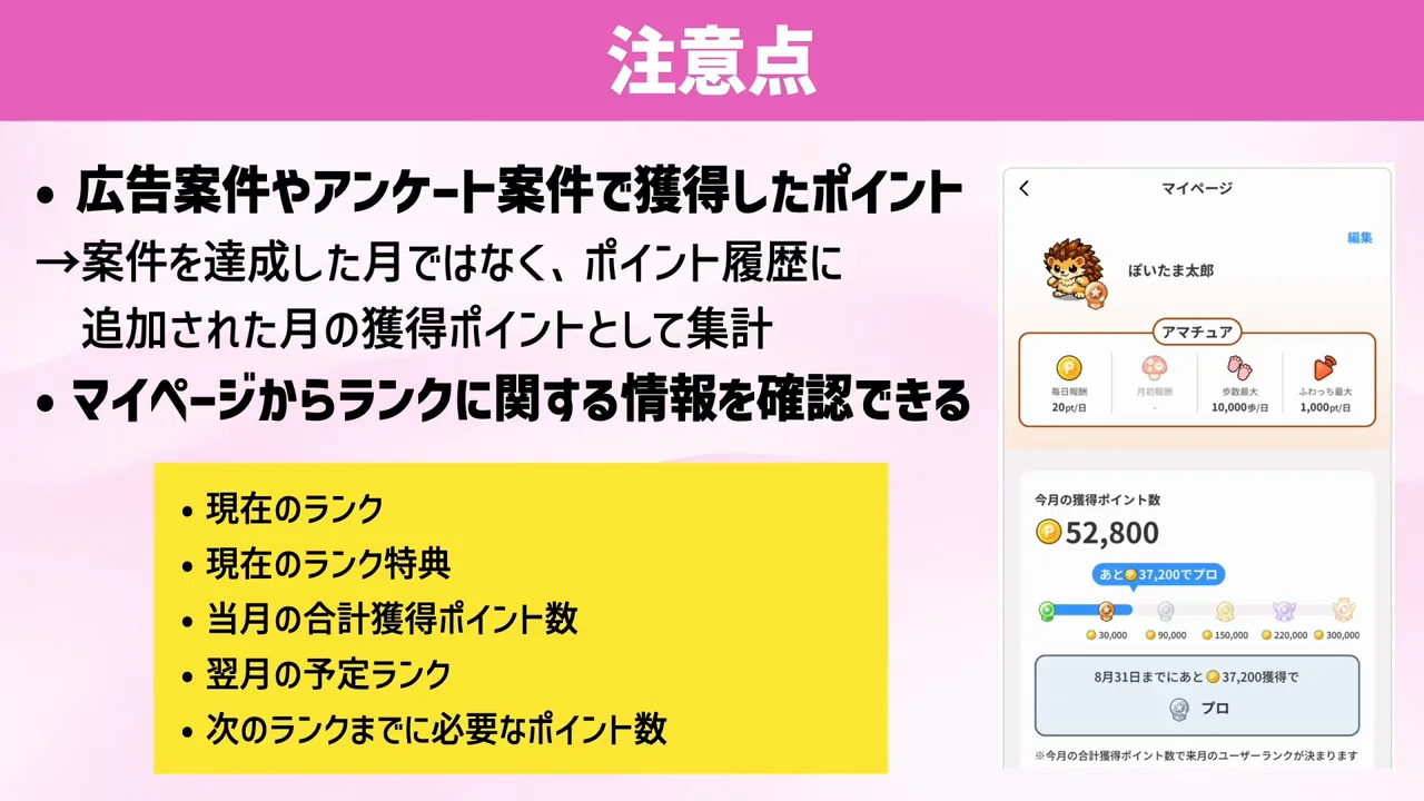 注意点：案件ポイントは「反映された月」で集計される