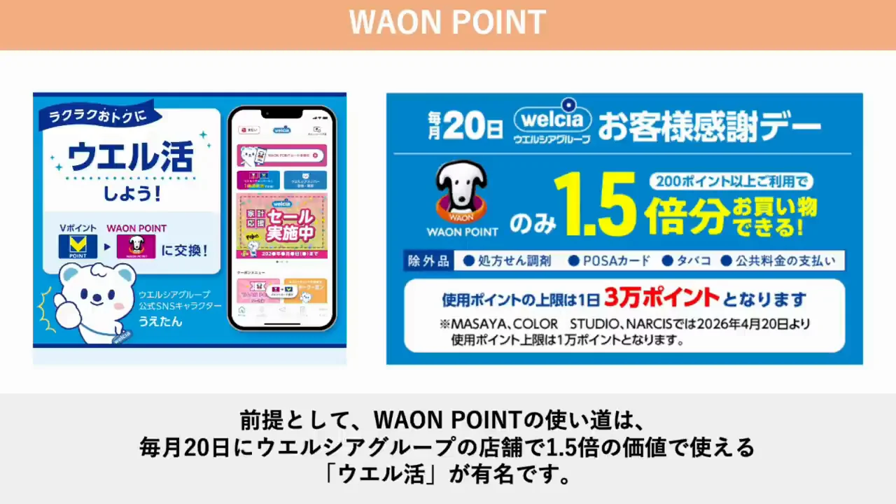 WAON POINTとの交換：モバイルWAONの使いどころ