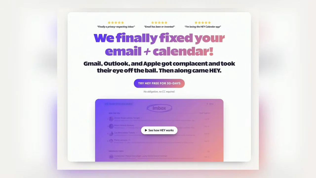 O novo HEY: seis aplicativos nativos em cerca de uma semana