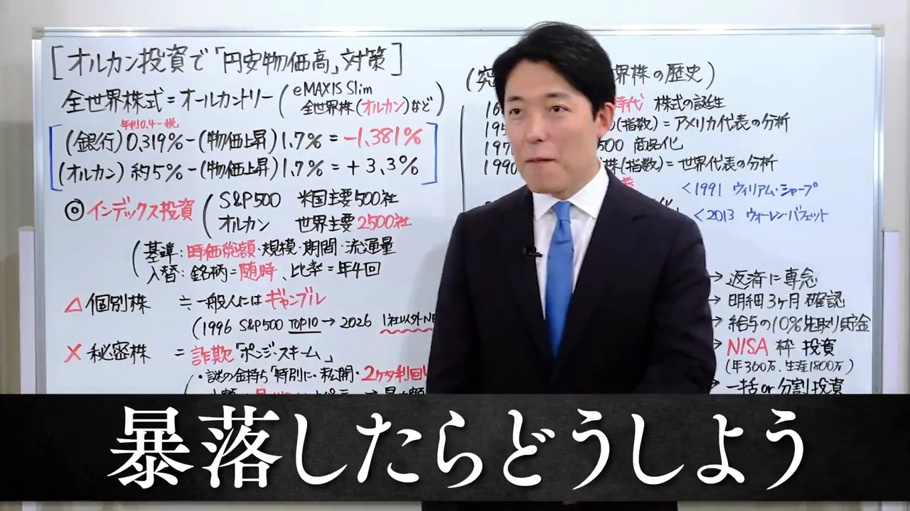暴落の不安に対する中田の結論