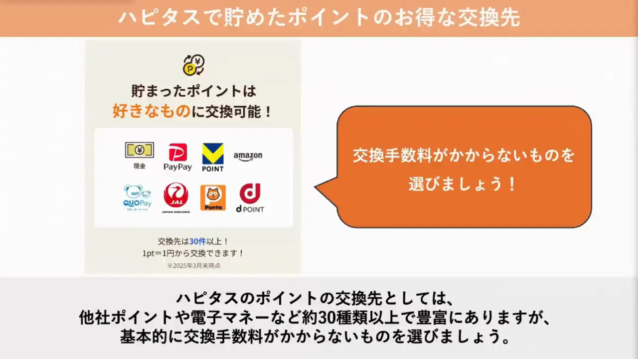 ポイントの交換先:手数料と増量に注目